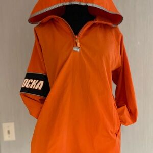 Men's Orange Windbreaker with Hood